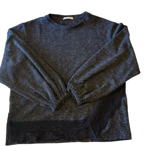 Zara Sweaters - Zara Woman’s XL Dark Grey Crew Neck Sweater